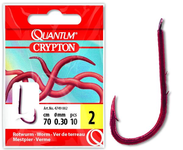 Crypton Red Worm hook-to-nylon