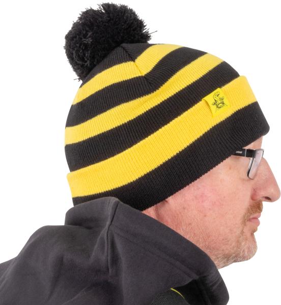 Black and yellow beanie hats on sale